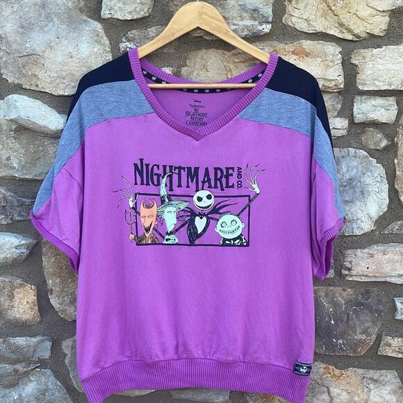 Disney NMBC Nightmare Before Christmas sweater top sleepwear size XL 16/18 - Picture 1 of 5